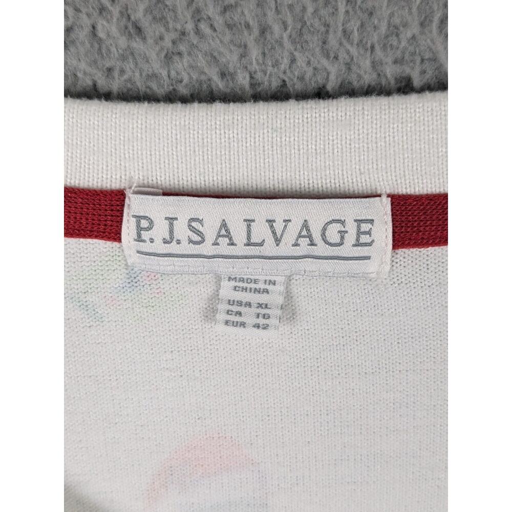 PJ Salvage Pajama Top Womens XL White Christmas Persian Cats Pullover Comfy - Picture 2 of 9